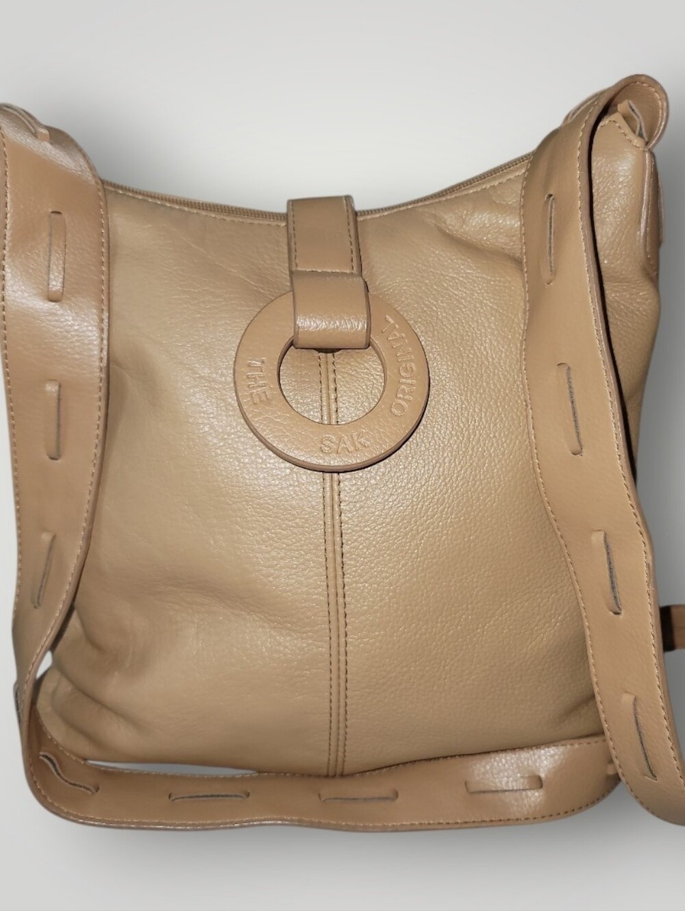 The Sak Tan Leather Hobo Shoulder/Crossbody Bag EUC